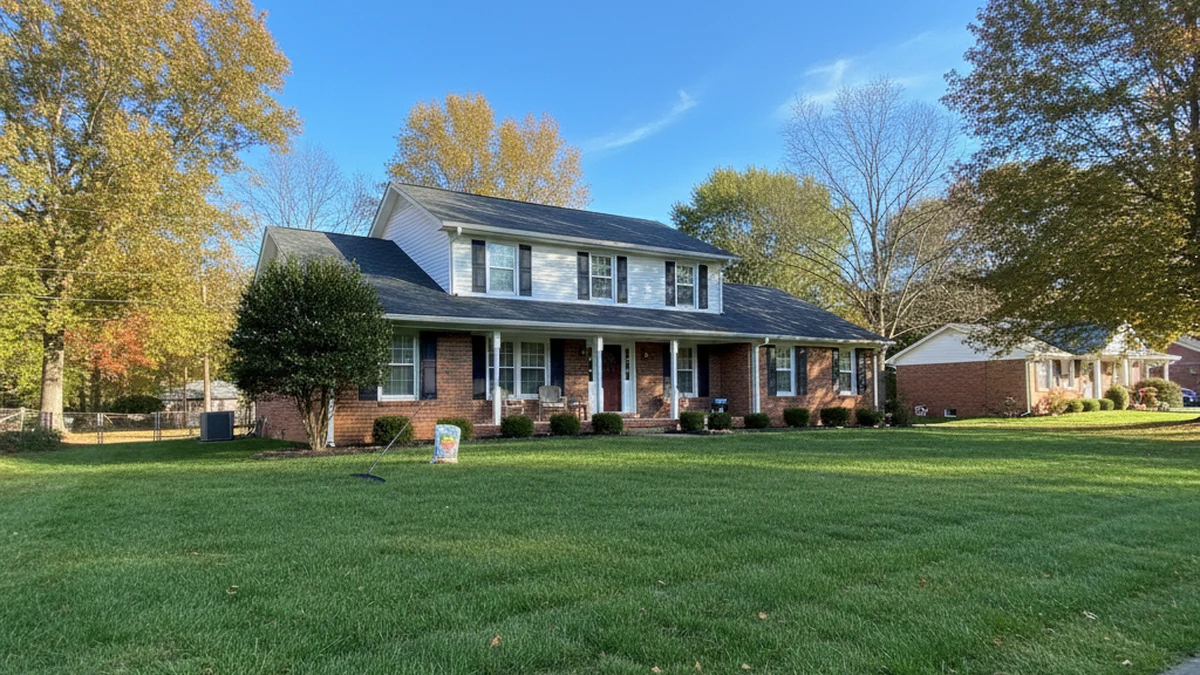 Completed tall fescue sod lawn Richmond Kentucky Madison County established green residential property Tyler